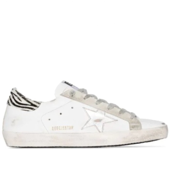 Golden Goose Shoes - GOLDEN GOOSE White Superstar Zebra Print Sneakers